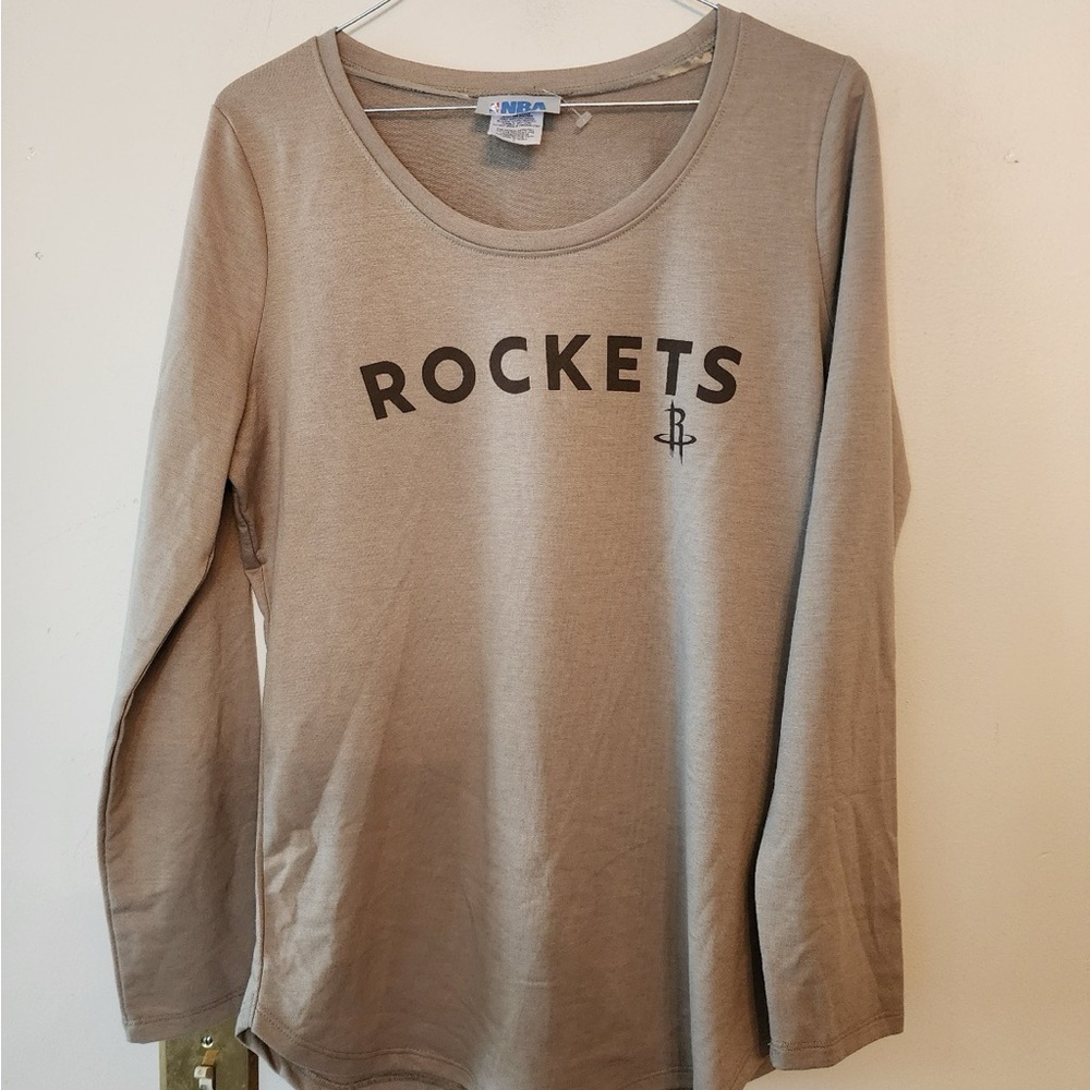 Huston Rockets brown long sleeve shirt Size womens medium oversized
